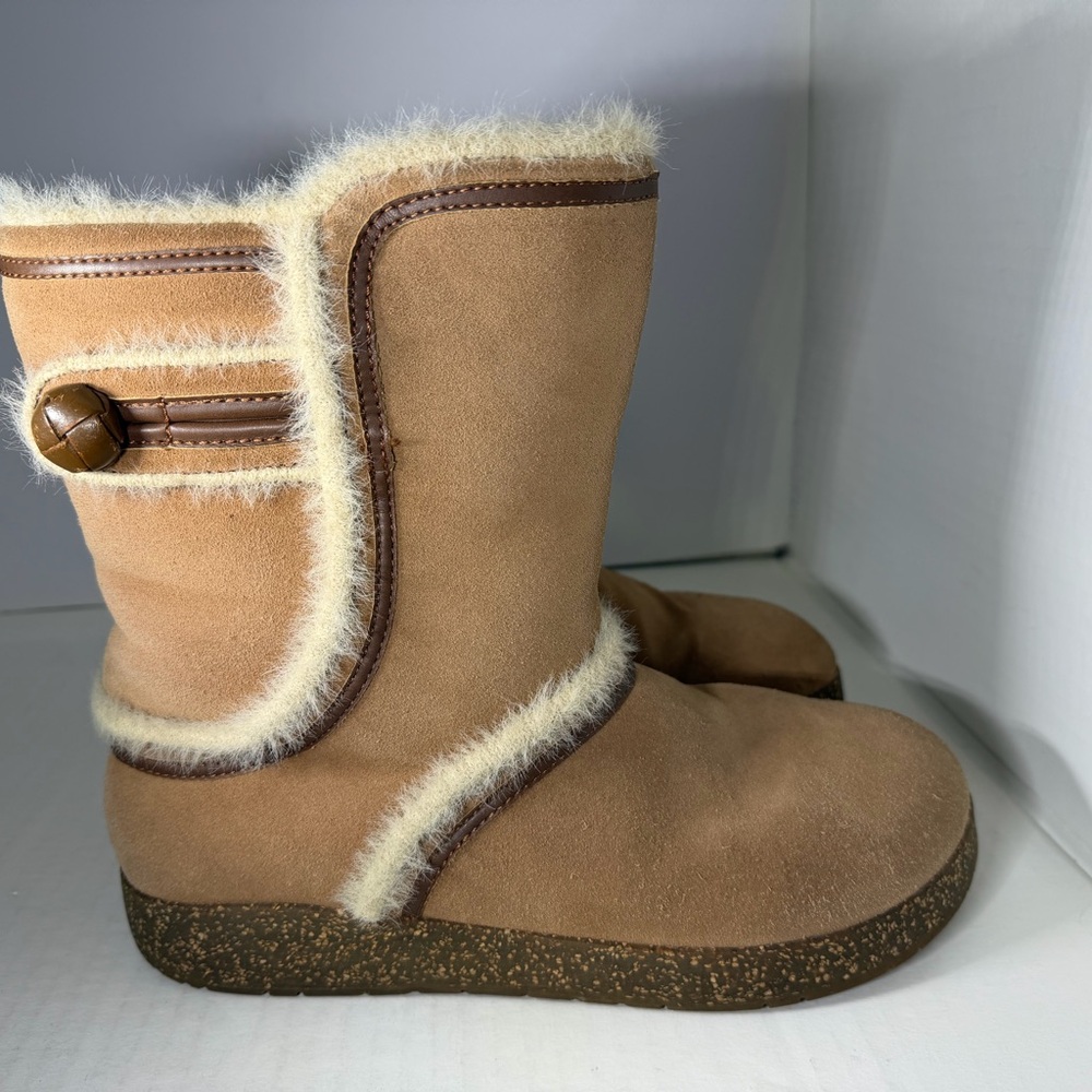 Earth Dream Caraway Amber Multicolor Leather and Faux Fur Womens size 8.5M